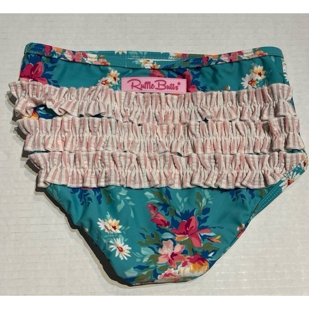 RuffleButts Fancy Me Floral Swim Bottoms Size 8 New Without Tag